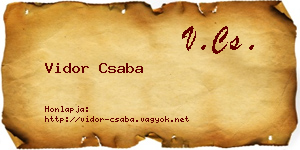 Vidor Csaba névjegykártya