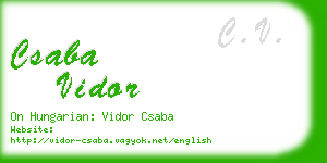 csaba vidor business card